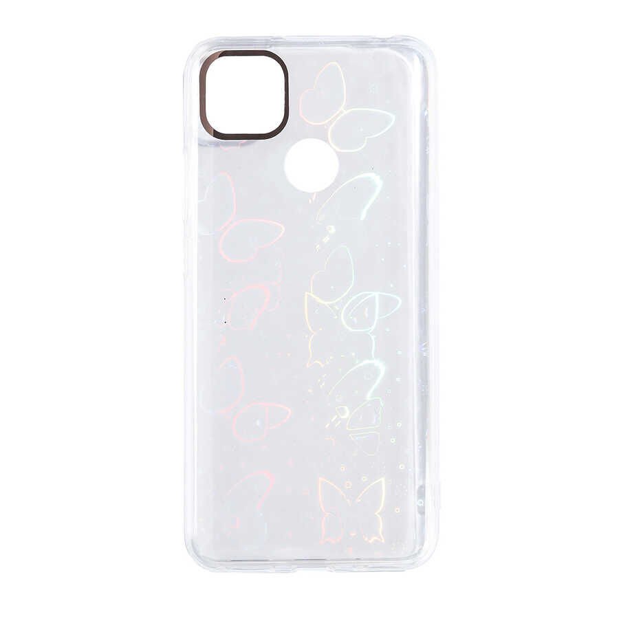 Xiaomi Redmi 9C Kılıf Renkli Transparan Parlak Desenli Sert Kapak (SİDNEY) Butterfly No2