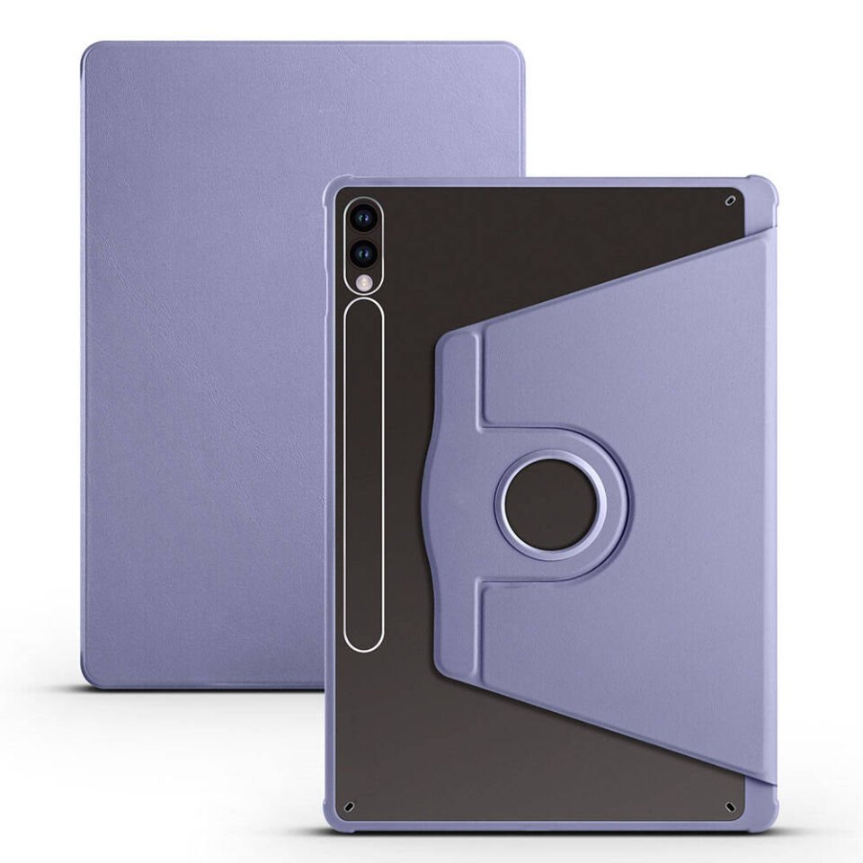 Samsung Galaxy Tab S10 Plus Kılıf Kalemlikli Standlı Uyku Modlu Akıllı Kapak (TER) Lavendery Gray
