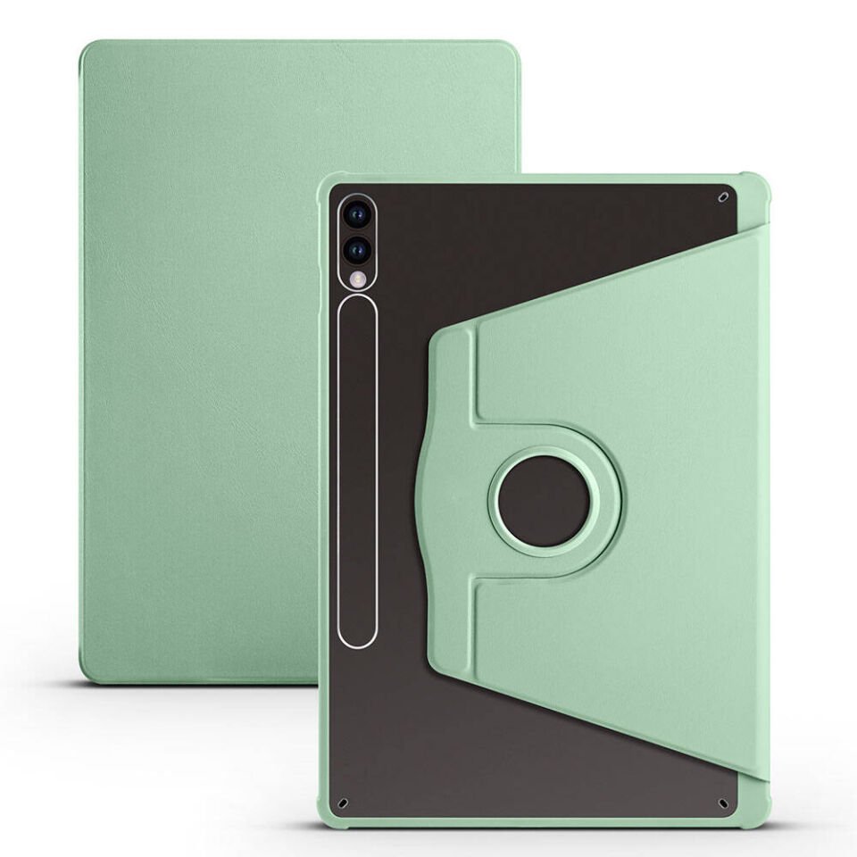 Samsung Galaxy Tab S10 Plus Kılıf Kalemlikli Standlı Uyku Modlu Akıllı Kapak (TER) Açık Yeşil