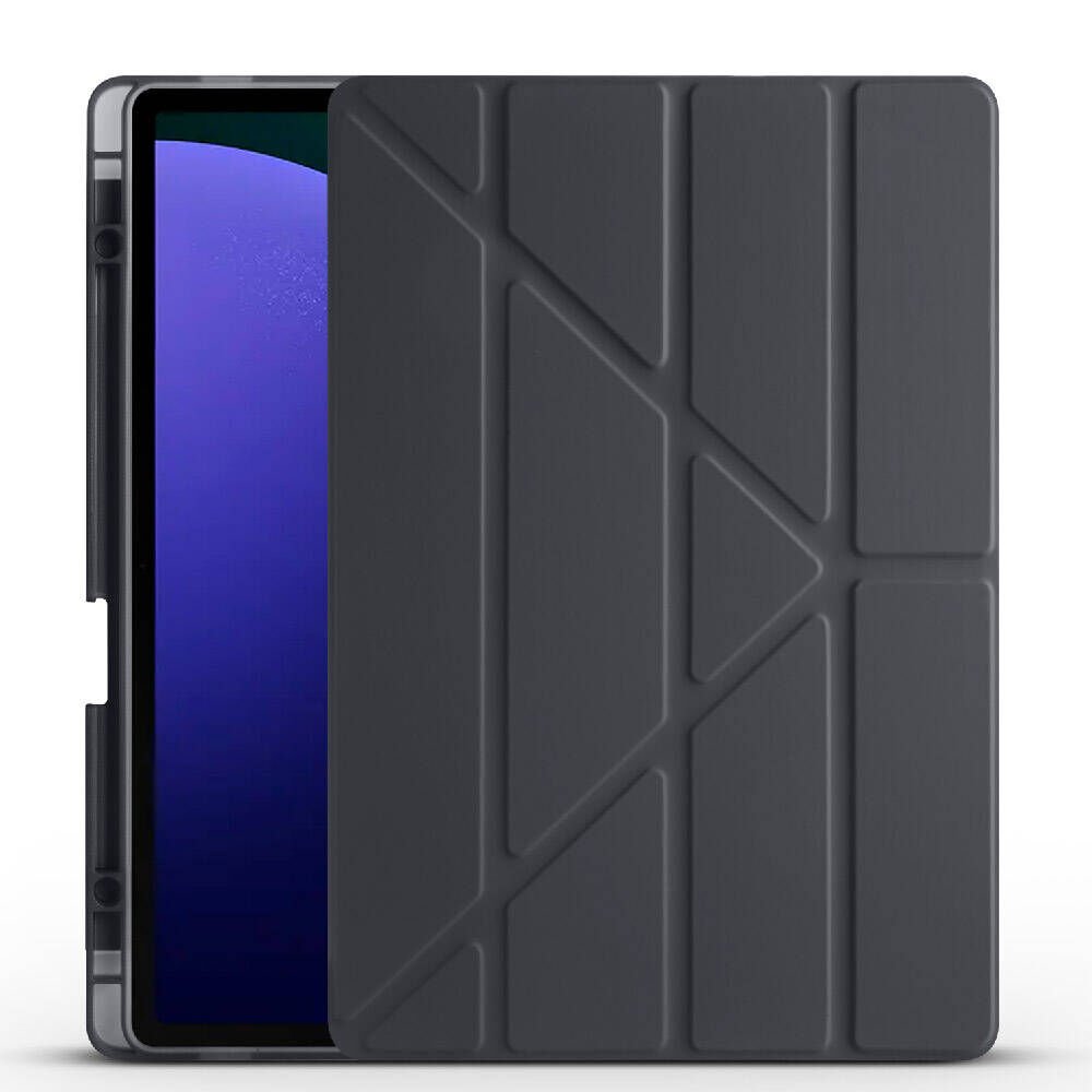 Samsung Galaxy Tab S10 Plus Kılıf Kalem Bölmeli Standlı 360 Derece Tam Korumalı Tasarım (TR) Siyah