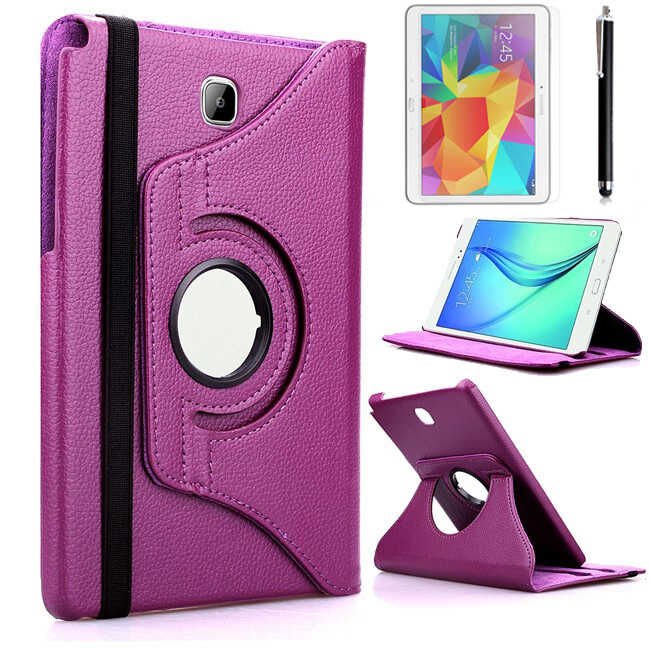 Samsung Galaxy Tab A 9.7 Sm T550 T552 T555 Kılıf Dönebilen Standlı (D-T) Mor