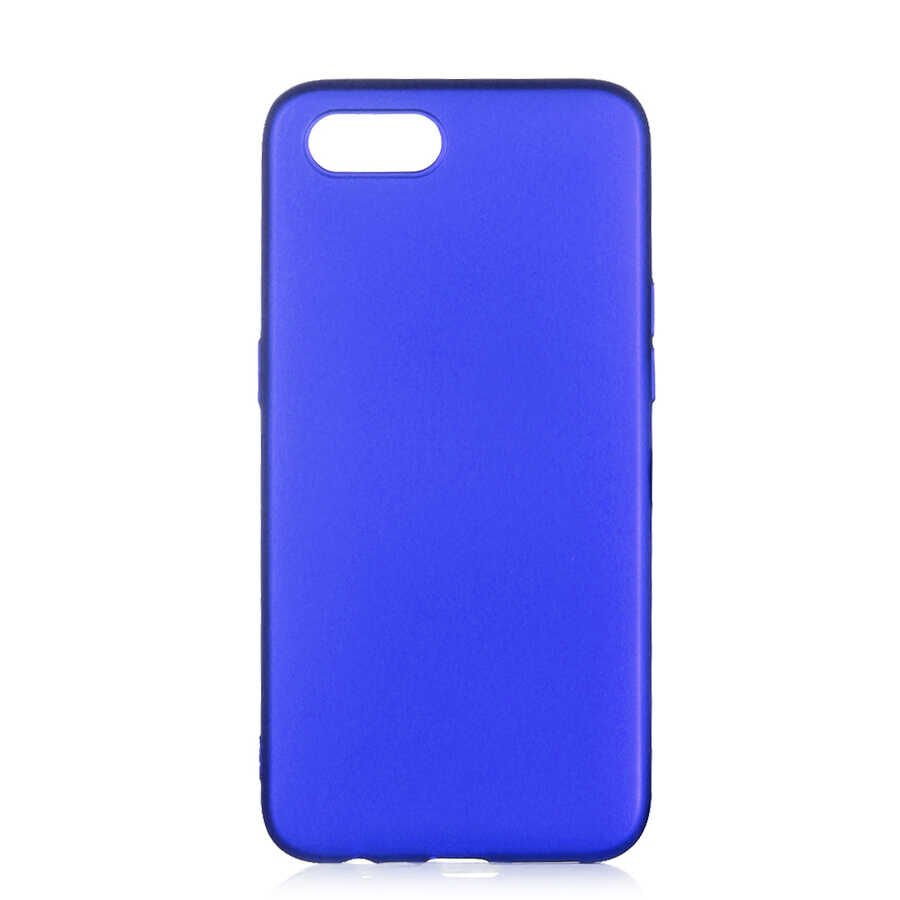 Realme C2 Kılıf Yumuşak Dokulu Soft Esnek İnce Mat Renkli Silikon Kapak (PREMİER) Saks Mavi