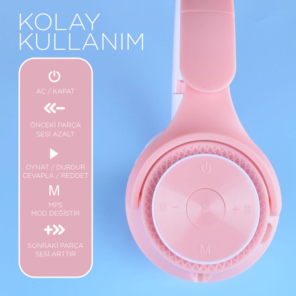 Hafif ve Portatif Kolayca Katlanıp Taşınabilir Dizayn Kulak Üstü Bluetooth Kulaklık (M6 Pro) Beyaz