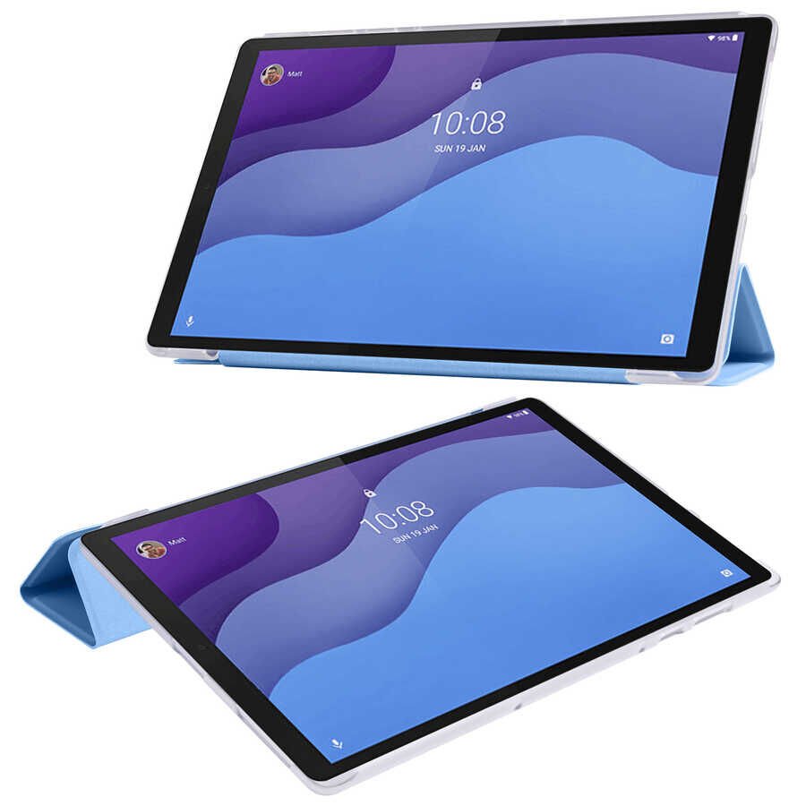 Lenovo M10 Tb-x306f Tb-x306x Gen.2 Kılıf Arkası Silikon Pu Deri 360 Koruma (SC.) Siyah