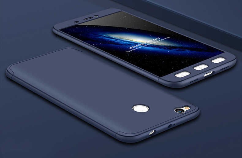 Xiaomi Redmi 4x Kılıf 360 Tam Koruma Ön Ve Arka Sert Mika Kapak Orjinal Ays Gkk Kapak Gold