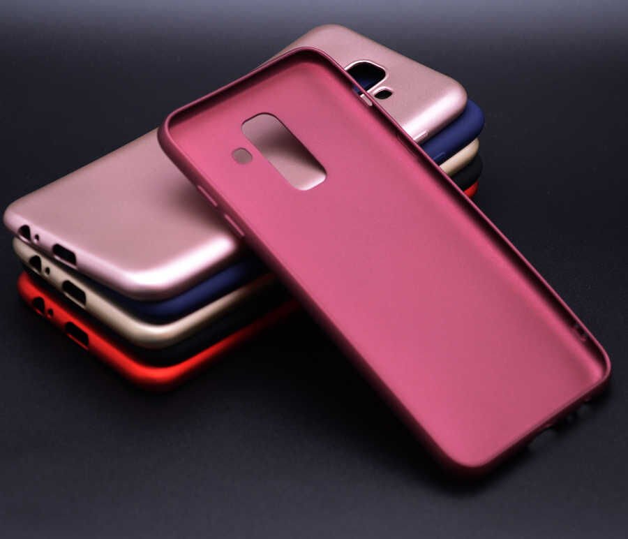 Samsung Galaxy A6 2018 Kılıf Yumuşak Dokulu Soft Esnek İnce Mat Renkli Silikon Kapak (PREMİER) Siyah