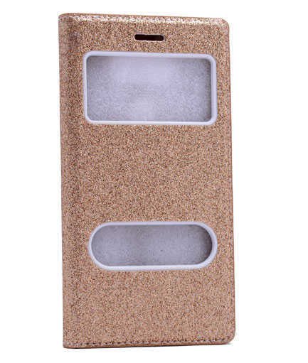 Samsung Galaxy S3 Mini Kapaklı Kılıf Simli Mıknatıslı Kapak (DOLCE-SİM) Beyaz