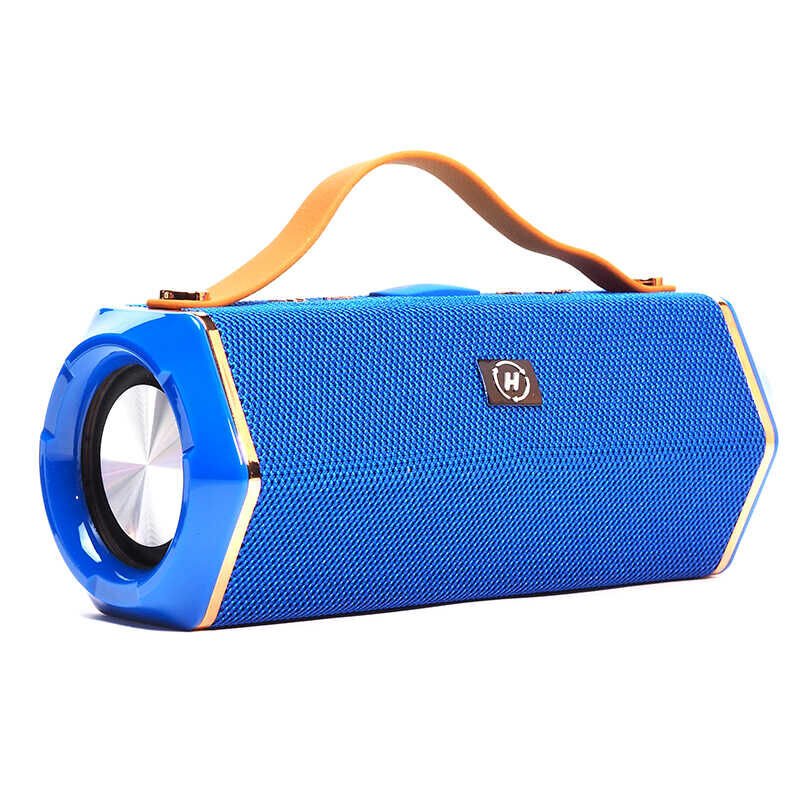 Bluetooth Speaker Hoparlör Dahili Led Flash Işık Sayesinde Fener Olarak Kullanabilme (H10)  Mavi