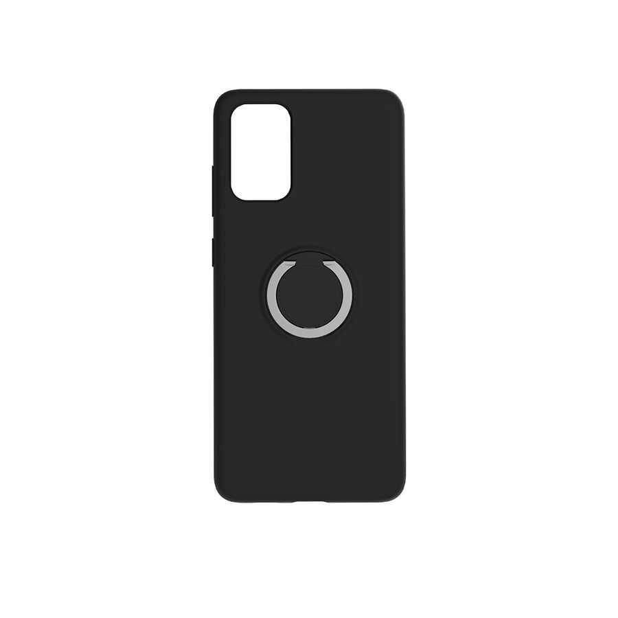 Samsung Galaxy S20 Kılıf Mat Pastel Renkli Ultra İnce Yüzüklü Yumuşak Silikon Kapak (Plex) Siyah
