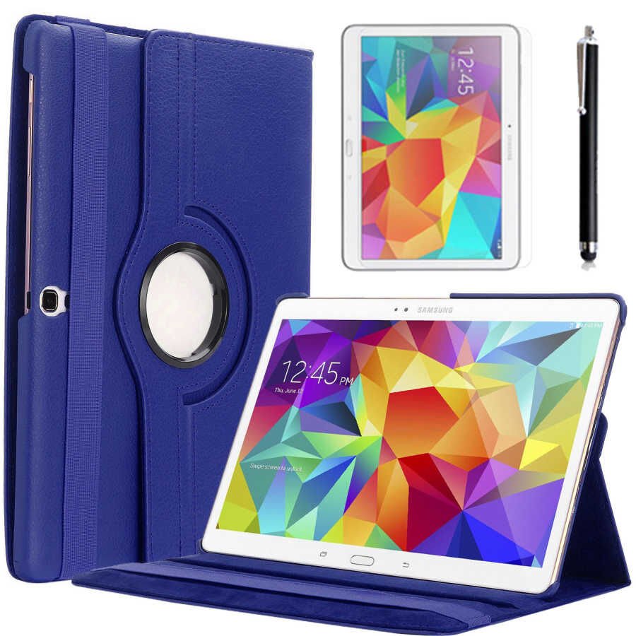 Samsung Galaxy Tab 4 10.1 T530 T531 T533 T535 Kılıf Dönebilen Standlı (D-T) Lacivert