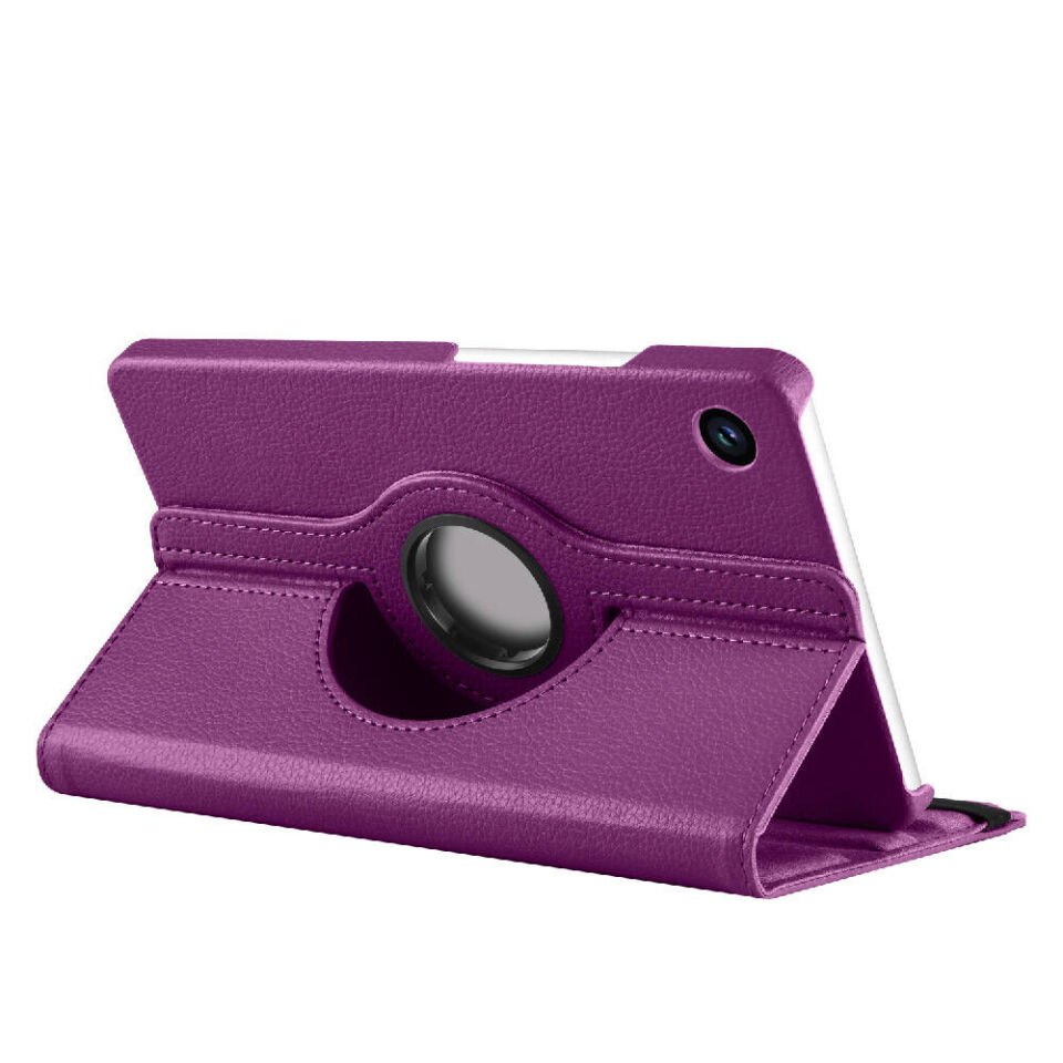 Samsung Galaxy Tab A9+Plus X210 X215 X217 Dönebilen Standlı 360 Tam Korumalı Tablet KIlıf (D-T) Mor