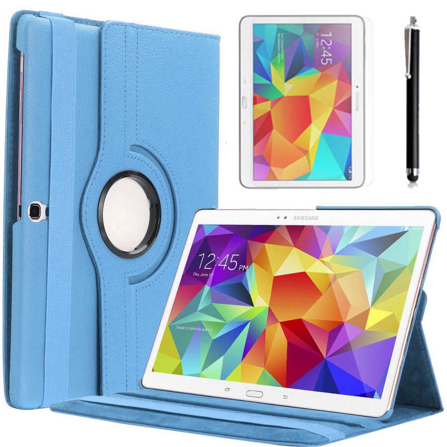 Samsung Galaxy Tab 4 10.1 T530 T531 T533 T535 Kılıf Dönebilen Standlı (D-T) Mavi