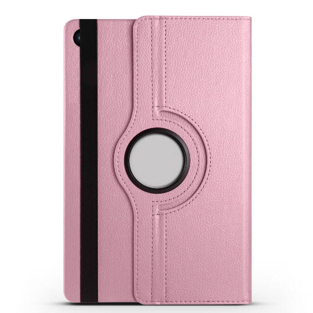 Samsung Galaxy Tab A9+Plus X210 X215 X217 Dönebilen Standlı 360 Tam Korumalı Tablet KIlıf (D-T) Pembe