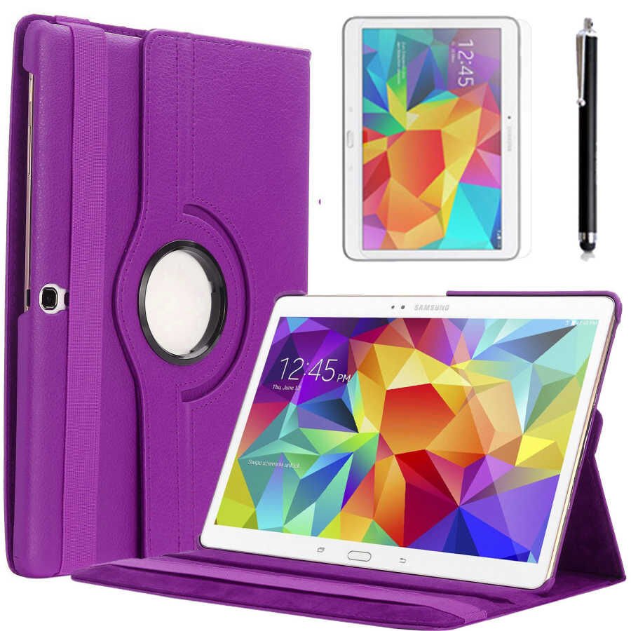 Samsung Galaxy Tab 4 10.1 T530 T531 T533 T535 Kılıf Dönebilen Standlı (D-T) Mor