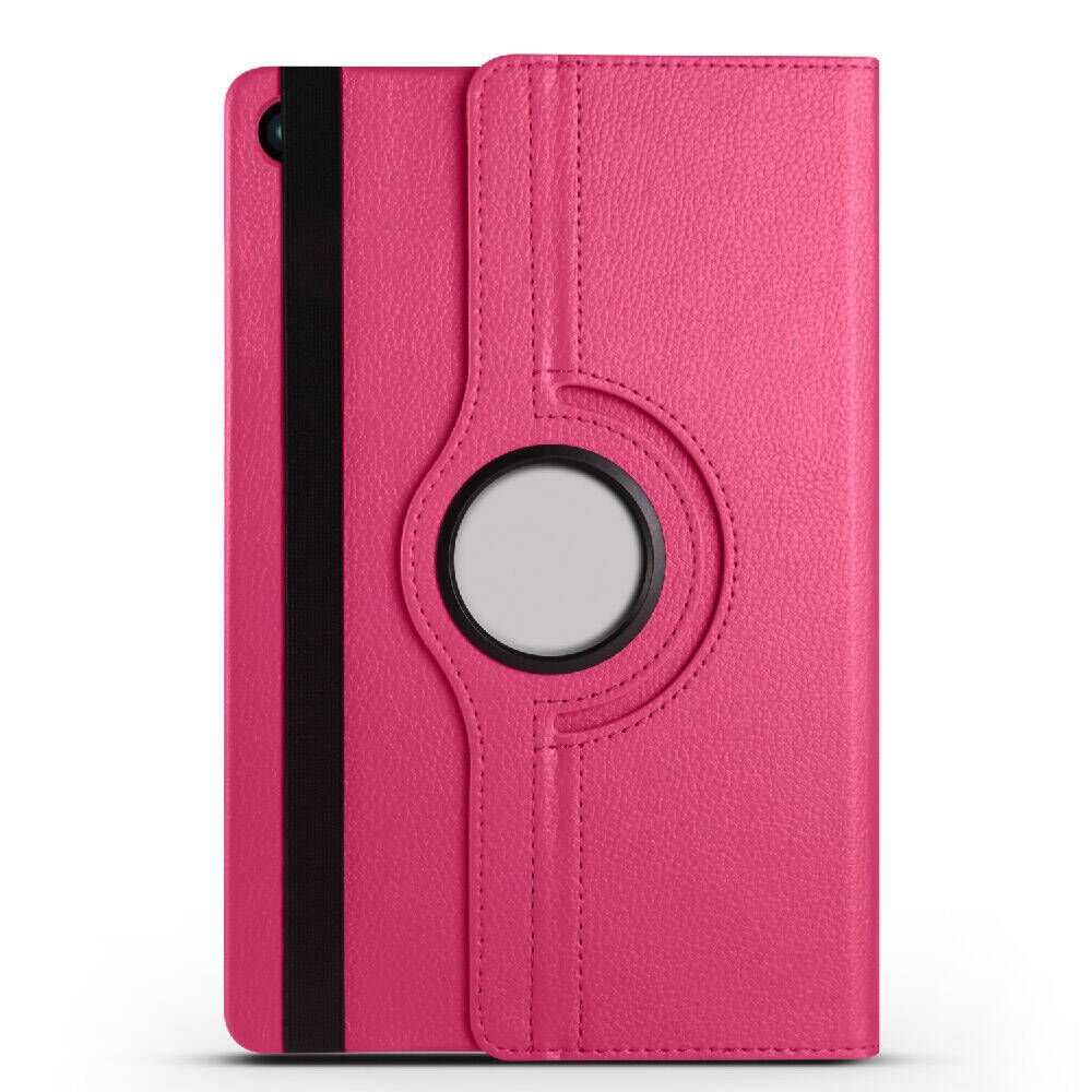 Samsung Galaxy Tab A9+Plus X210 X215 X217 Dönebilen Standlı 360 Tam Korumalı Tablet KIlıf (D-T) Pembe Koyu