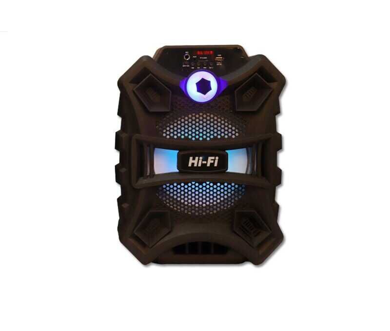 Bluetooth Speaker Hoparlör With FM Radio Özellikli Gövde Kısmında Renkli Led tasarımı (ZQS-8103) Siyah