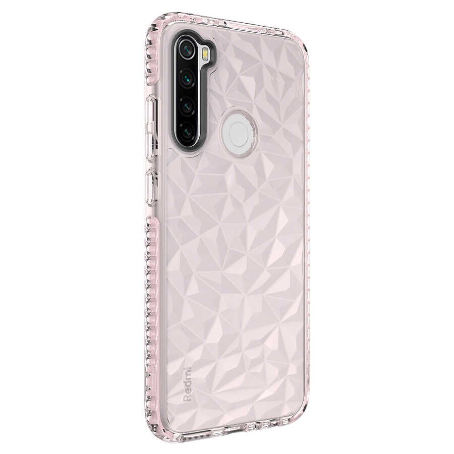 Xiaomi Redmi Note 8 Kılıf Pramit Desenli Renkli Yumuşak Lüks Silikon Kapak (BUZ) Pembe