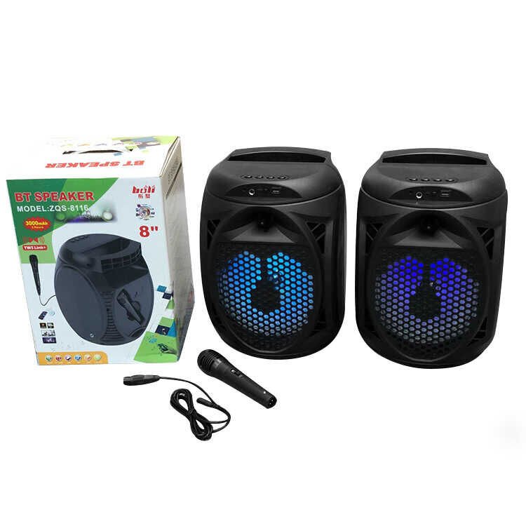 Bluetooth Speaker With FM Radio Hoparlör Kareoke Özelliği Kompakt ve Sağlam Tasarım (ZQS-8116) Siyah