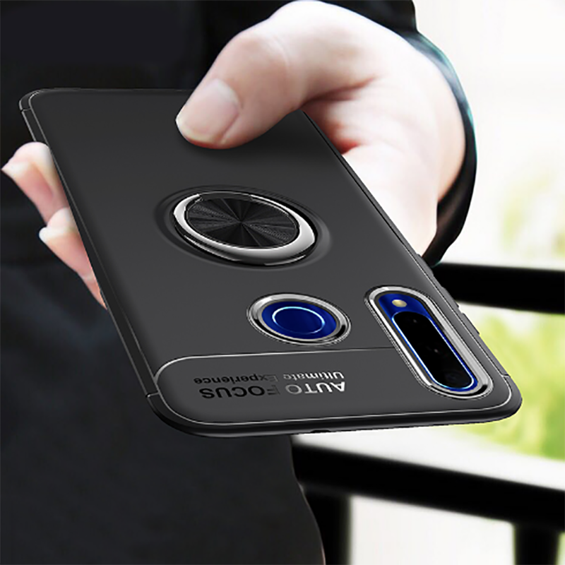 Huawei P40 Lite E Kılıf Kamera Çıkıntılı Renkli Yüzüklü Standlı Mıknatıslı Kapak (RAVEL) Mavi