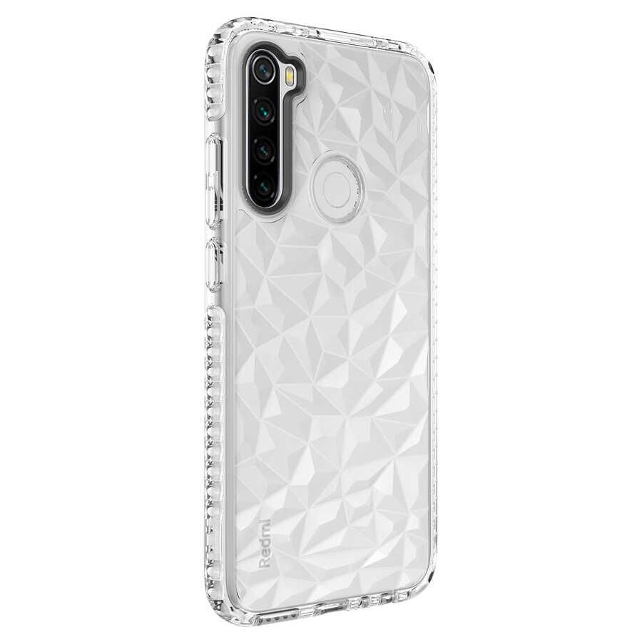 Xiaomi Redmi Note 8 Kılıf Pramit Desenli Renkli Yumuşak Lüks Silikon Kapak (BUZ) Beyaz