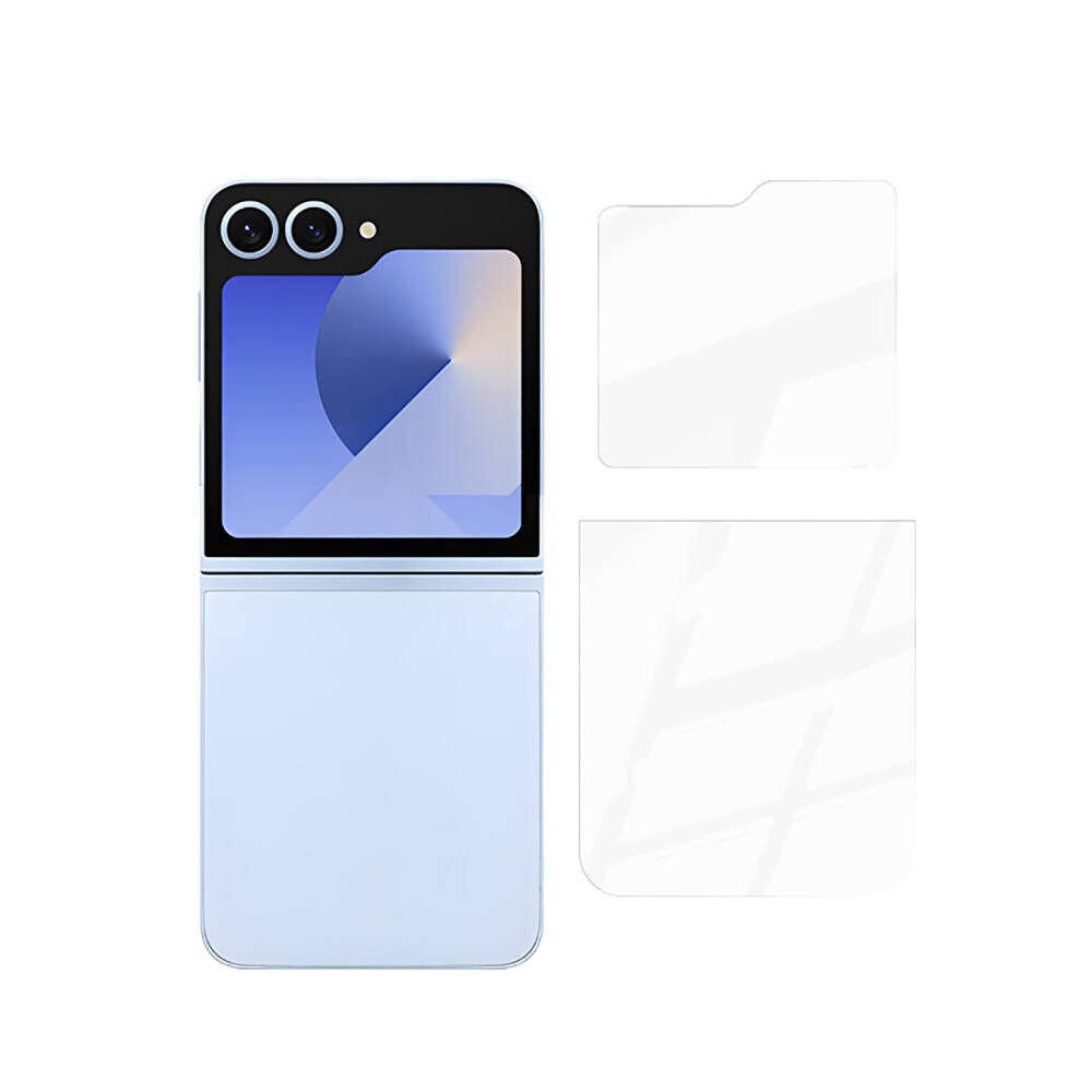 Samsung Galaxy Z Flip 6 HEPTEKİLETİŞİM Etnaa 2in1 Cam Ekran Koruyucu