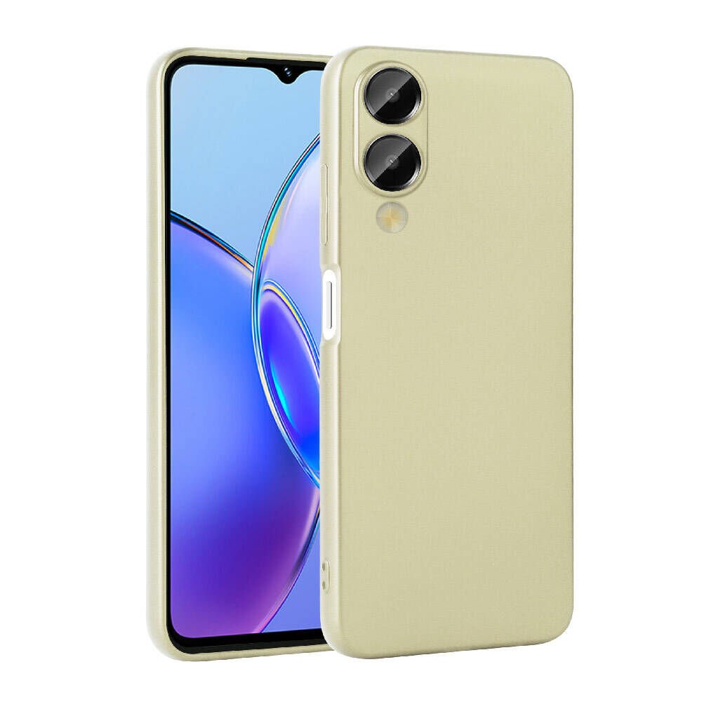 Vivo Y17S Kılıf Yumuşak Dokulu Soft İnce Mat Silikon Kapak (PREMİER) Gold
