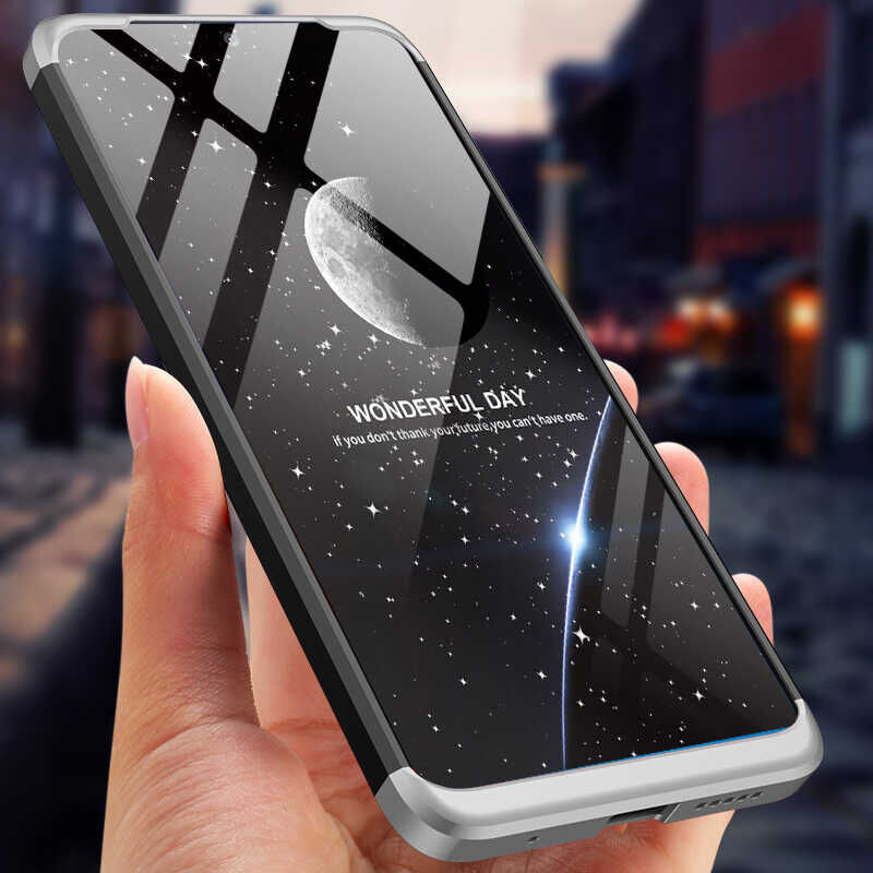 Xiaomi Redmi Note 11 Global Kılıf 360 Tam Koruma Ön Ve Arka Sert Mika Kapak Orjinal Ays Gkk Kapak Siyah-Mavi