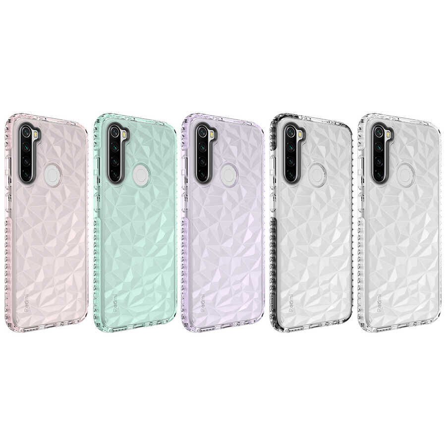 Xiaomi Redmi Note 8 Kılıf Pramit Desenli Renkli Yumuşak Lüks Silikon Kapak (BUZ) Yeşil