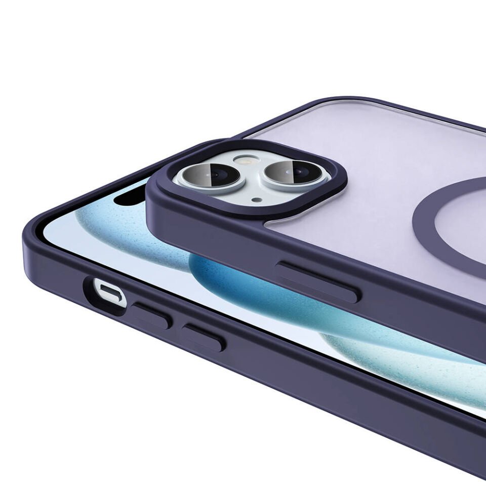 Apple iPhone 15 Kılıf Magsafe Şarj Özellikli Mat Arka Yüzey HEPTEKİLETİŞİM Sio Kapak