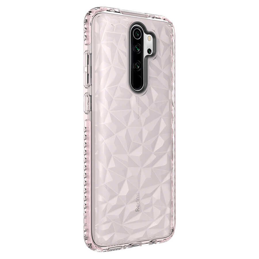 Xiaomi Redmi Note 8 Pro Kılıf Pramit Desenli Renkli Yumuşak Lüks Silikon Kapak (BUZ) Pembe