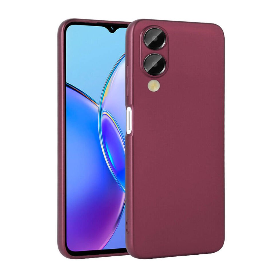 Vivo Y17S Kılıf Yumuşak Dokulu Soft İnce Mat Silikon Kapak (PREMİER) Mürdüm