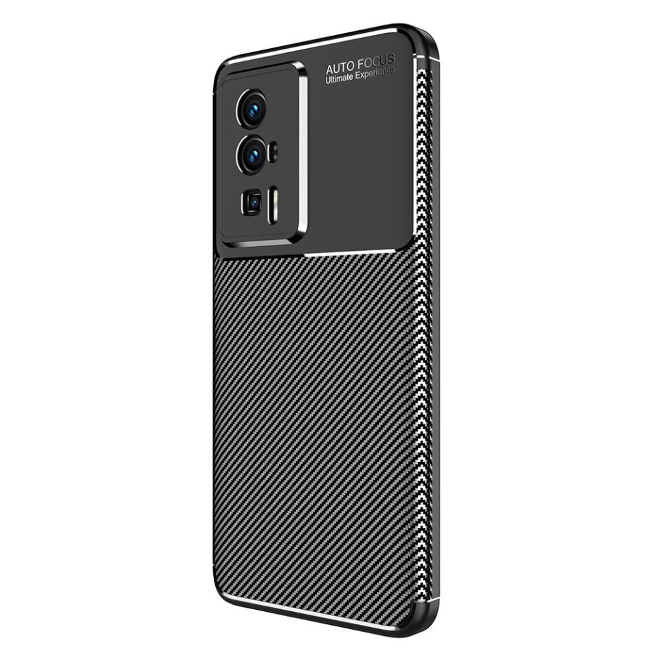 Xiaomi Poco F5 Pro Kılıf Kamera Çıkıntılı Karbon Fiber Dokulu Renk Atmaz Kapak (NEGRO) Siyah
