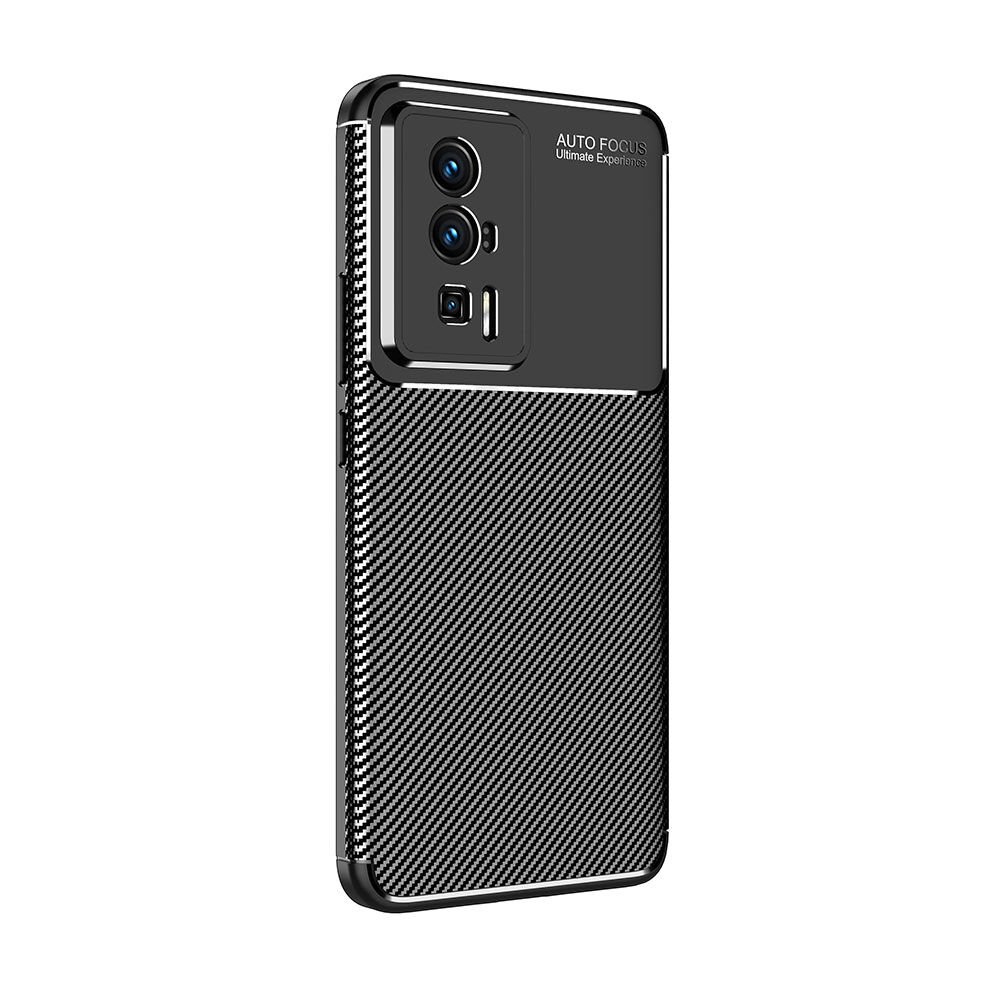 Xiaomi Poco F5 Pro Kılıf Kamera Çıkıntılı Karbon Fiber Dokulu Renk Atmaz Kapak (NEGRO) Siyah