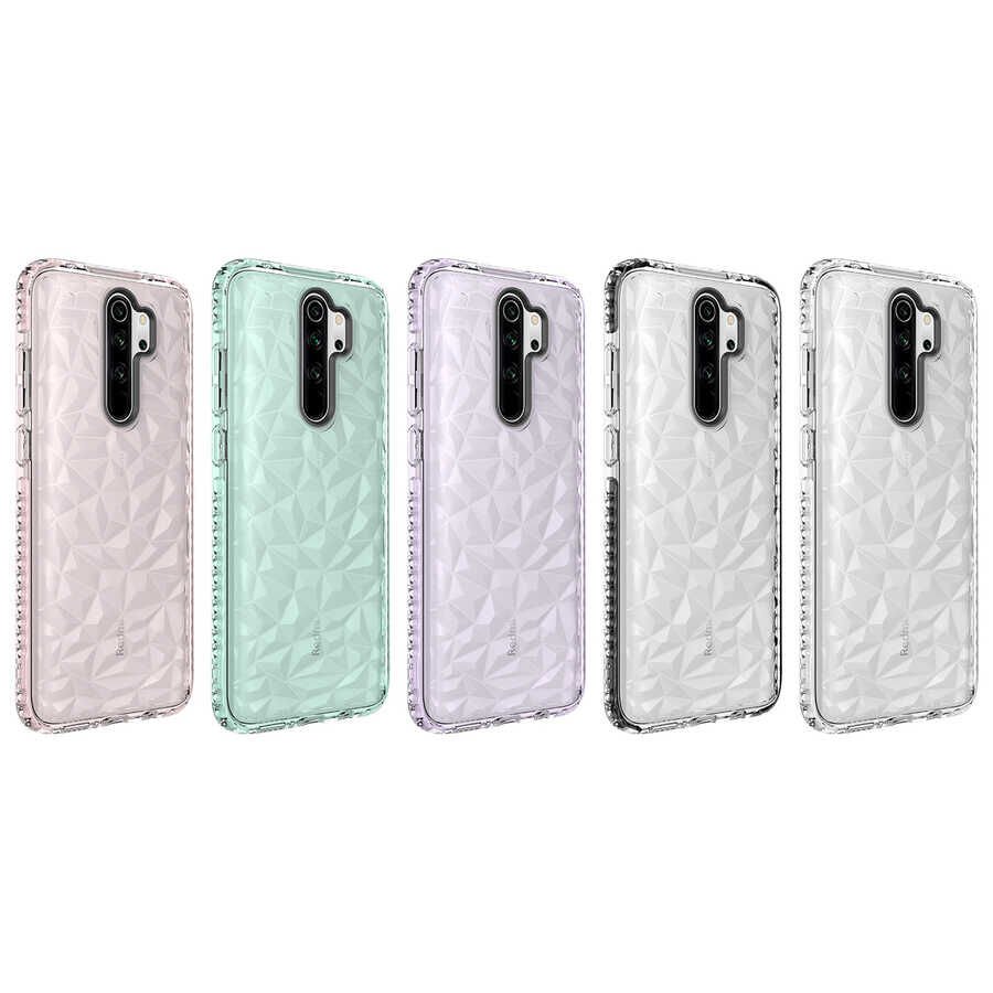 Xiaomi Redmi Note 8 Pro Kılıf Pramit Desenli Renkli Yumuşak Lüks Silikon Kapak (BUZ) Beyaz