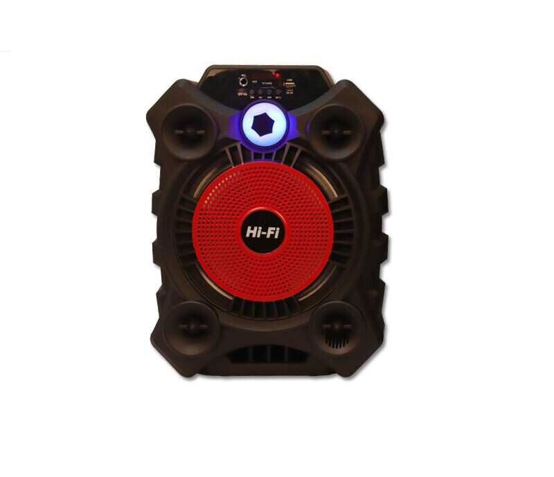 Bluetooth Speaker Hoparlör With FM Radio Özellikli Gövde Kısmında Renkli Led Tasarım (ZQS-8105) Siyah