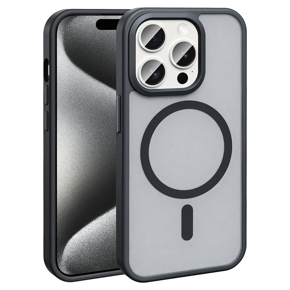 Apple iPhone 15 Pro Max Kılıf Magsafe Şarj Özellikli Mat Arka Yüzey HEPTEKİLETİŞİM Sio Kapak