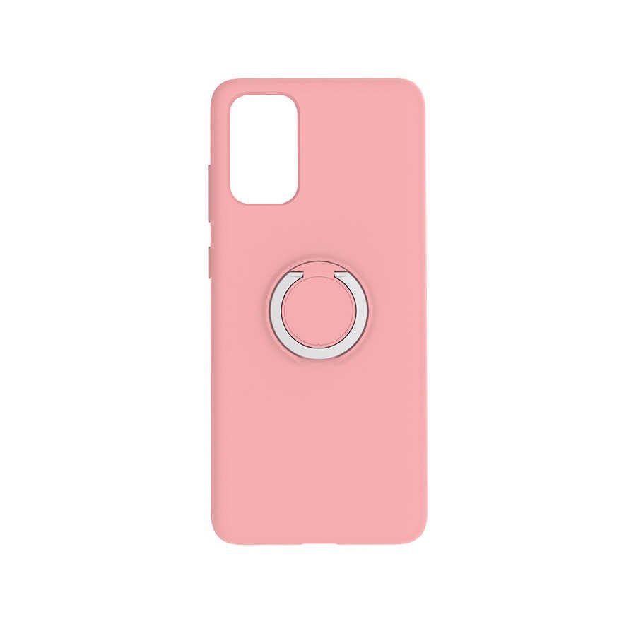 Samsung Galaxy S20 Plus Kılıf Mat Pastel Renkli Ultra İnce Yüzüklü Yumuşak Silikon Kapak (Plex) Pembe Açık