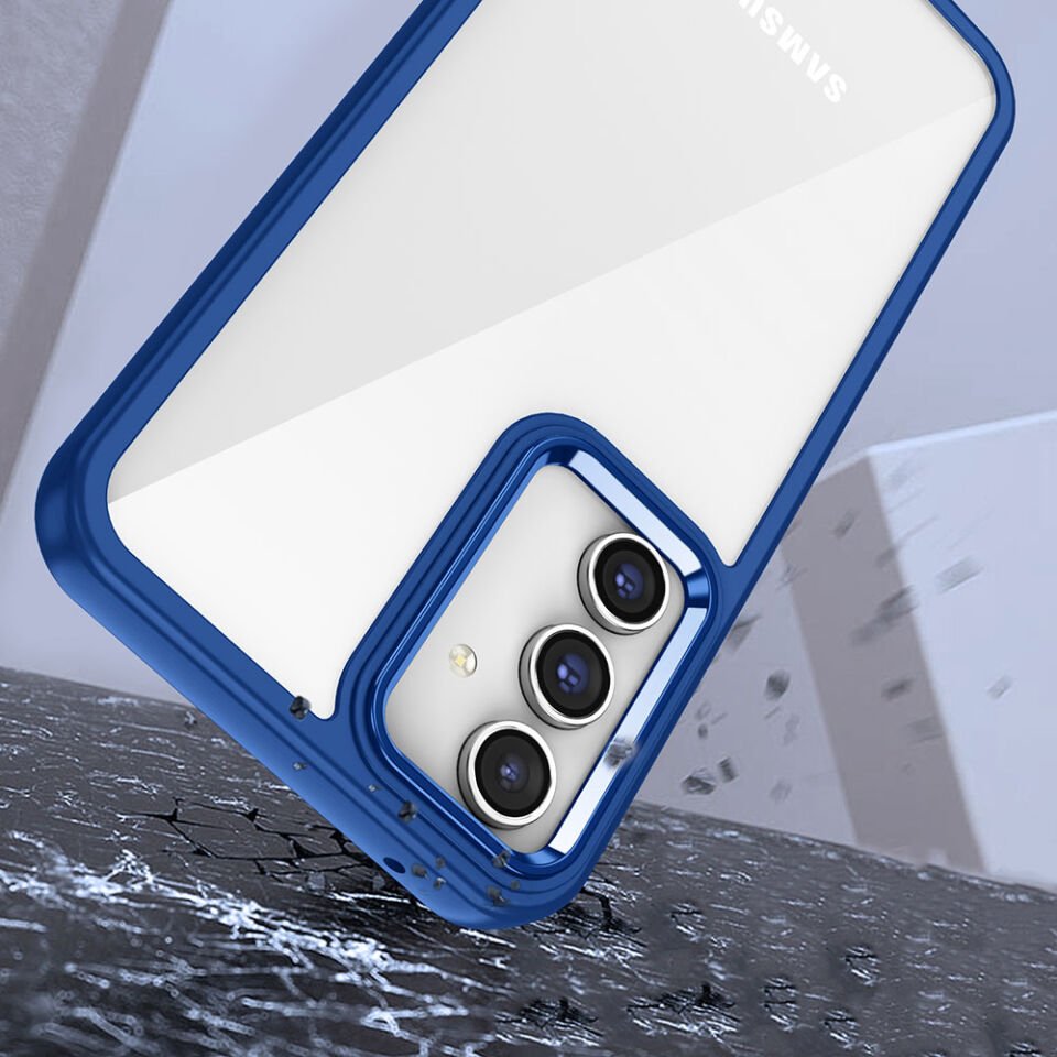 Samsung Galaxy A14 Kılıf Kamera Çıkıntılı Arkası Şeffaf Hassas Tuşlu Kenarlı Kapak (Flora) Kırmızı