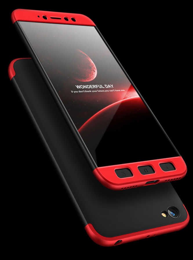 Xiaomi Redmi Y1 Lite Kılıf 360 Tam Koruma Ön Ve Arka Sert Mika Kapak Orjinal Ays Gkk Kapak Rose Gold