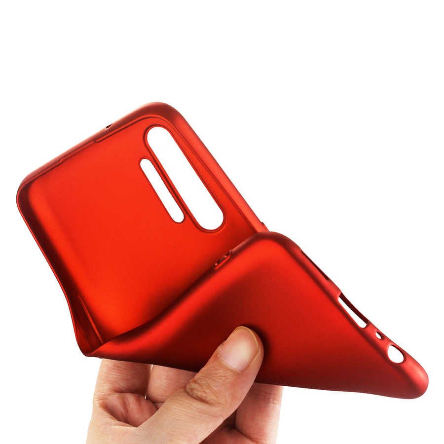 Realme XT Kılıf Yumuşak Dokulu Soft Esnek İnce Mat Renkli Silikon Kapak (PREMİER) Mürdüm