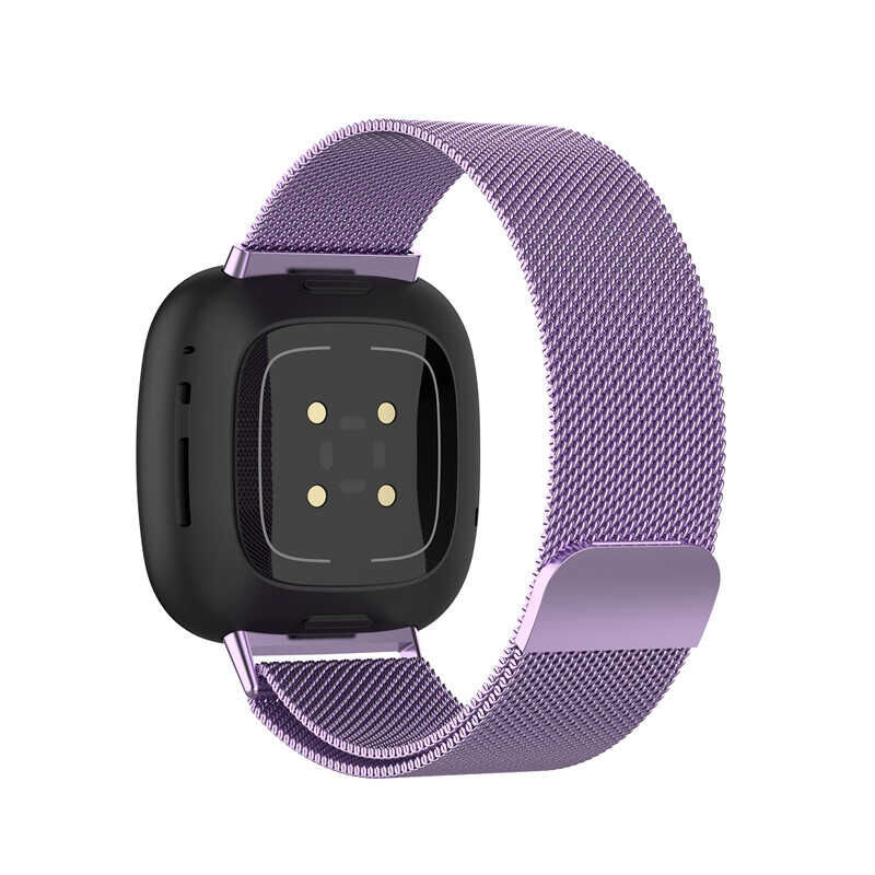 Xiaomi Amazfit Pace Metal Kordon Tel Örgü İşlemeli Mıknatıslı Tasarım (krd-12) Açık Mor