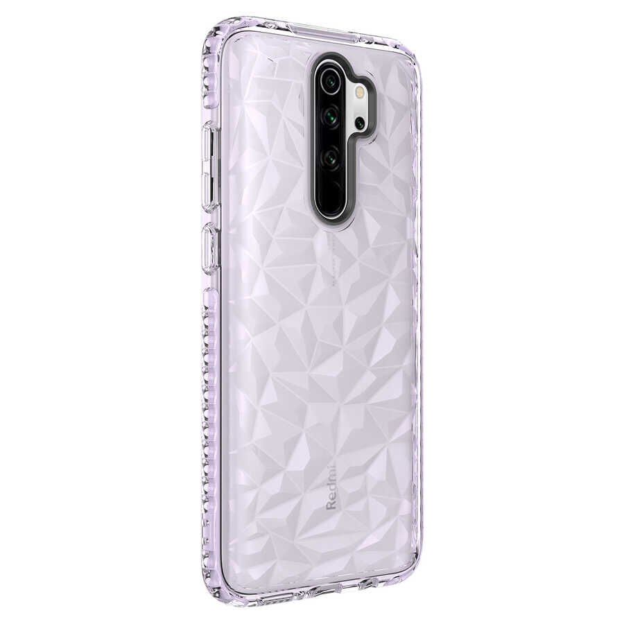 Xiaomi Redmi Note 8 Pro Kılıf Pramit Desenli Renkli Yumuşak Lüks Silikon Kapak (BUZ) Mor