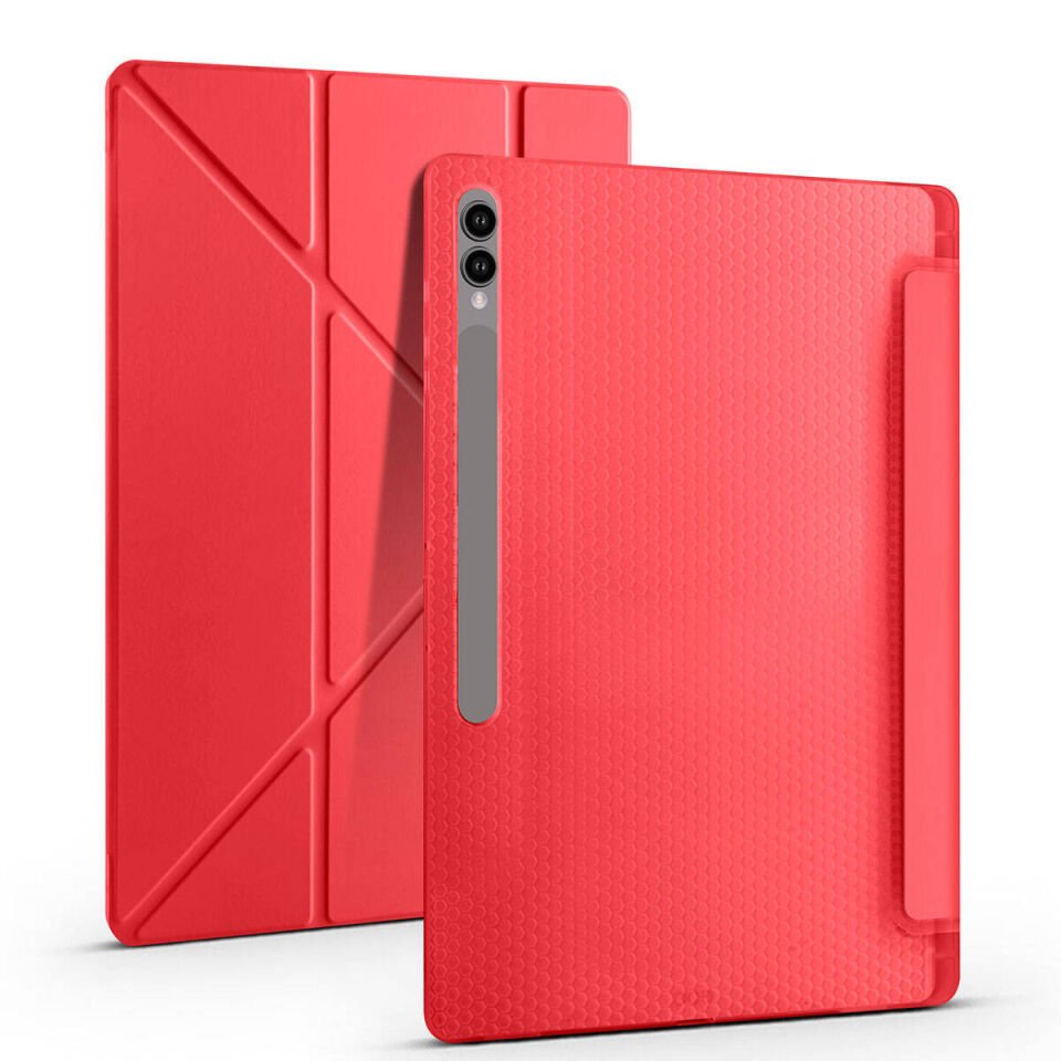 Samsung Galaxy Tab S10 Ultra Kılıf Kalem Bölmeli Standlı 360 Derece Tam Korumalı Tasarım (TR) Lacivert