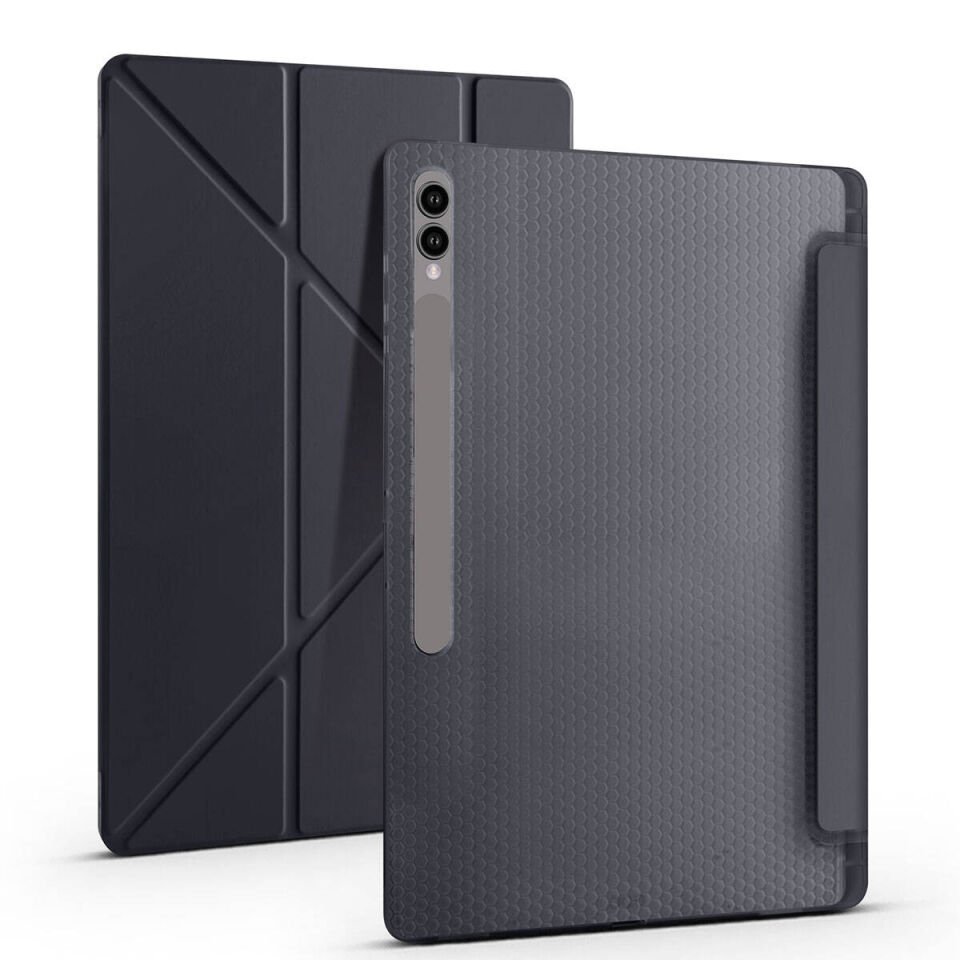 Samsung Galaxy Tab S10 Ultra Kılıf Kalem Bölmeli Standlı 360 Derece Tam Korumalı Tasarım (TR) Lacivert