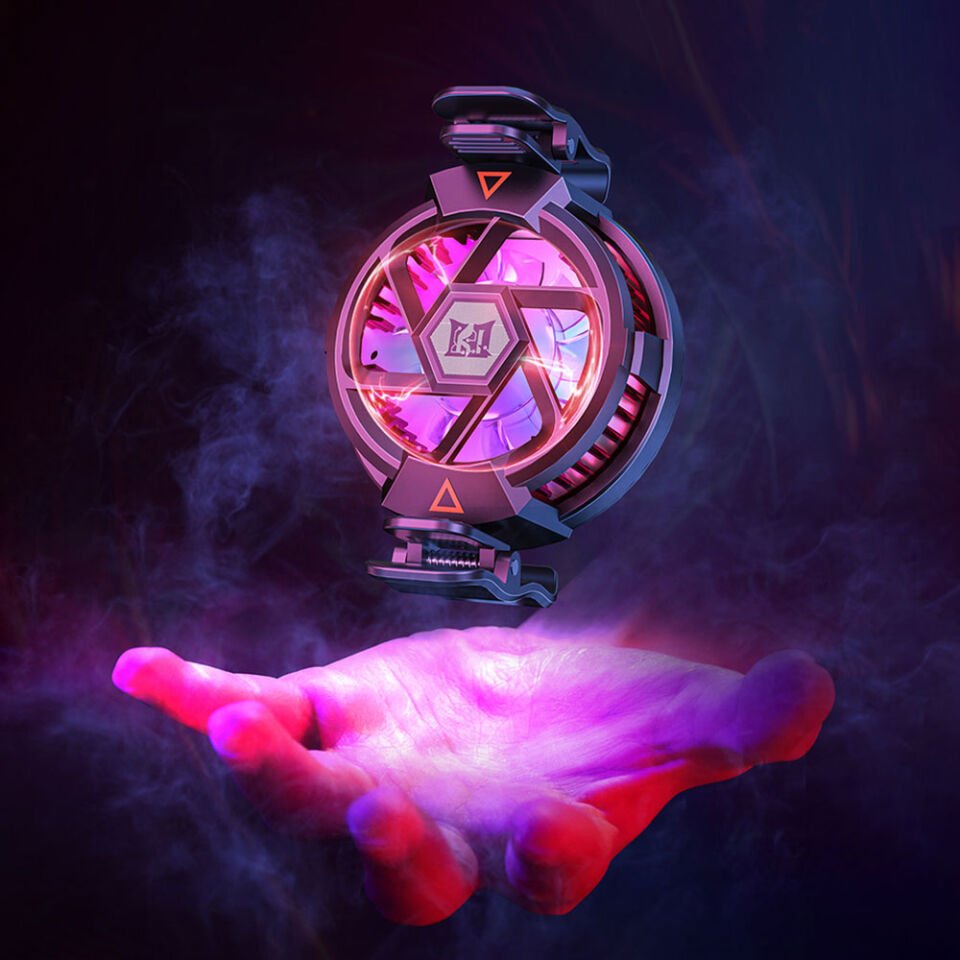 HEPTEKİLETİŞİM N5 Magnetik Yapıştırmalı 10W TEC Soğutma Sistemli RGB Işıklı Telefon Soğutucu Fan