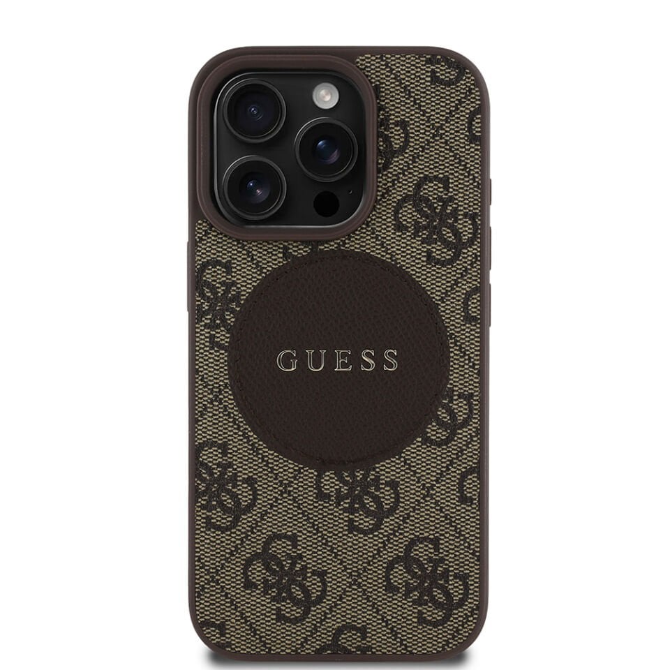 Apple iPhone 16 Pro Max Kılıf Guess Orjinal Lisanslı Magsafe Şarj Özellikli Yazı Logolu Circle Classic Kapak