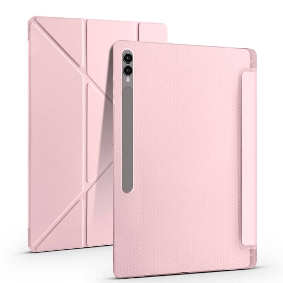 Samsung Galaxy Tab S10 Ultra Kılıf Kalem Bölmeli Standlı 360 Derece Tam Korumalı Tasarım (TR) Mor