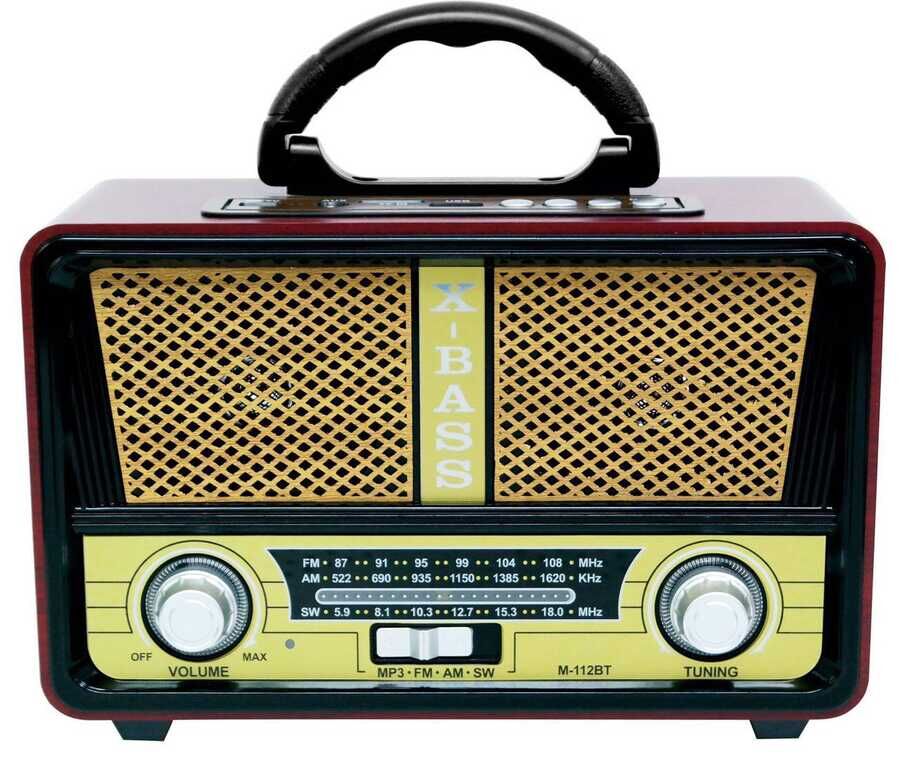Nostaljik Retro Ahşap Bluetooth Hoparlör Fm Radyo Özellikli (M-112BT) Kahverengi