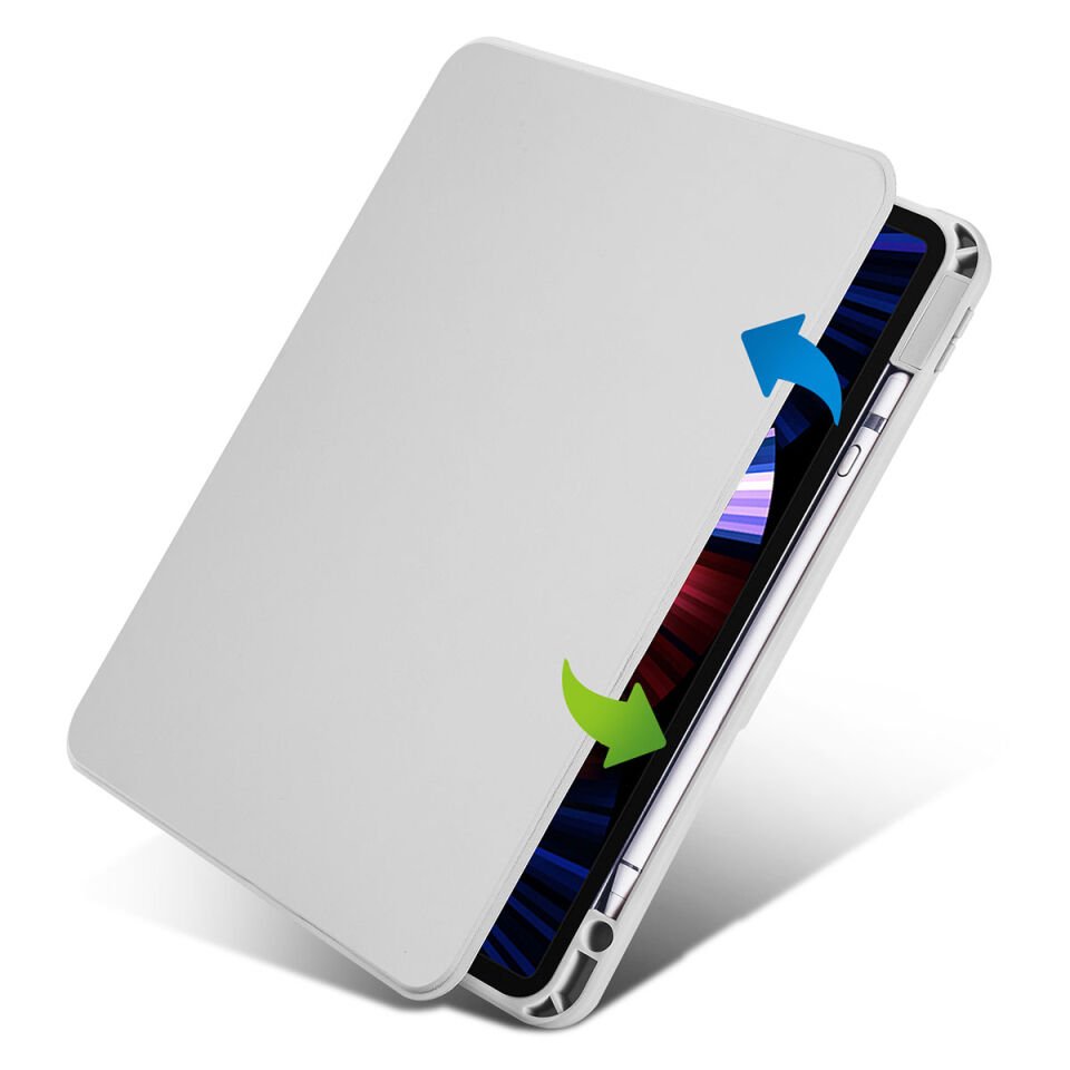 Apple iPad Air 10.9 2022 (5.Nesil) Kılıf HEPTEKİLETİŞİM Termik Kalem Bölmeli Dönebilen Standlı Kılıf