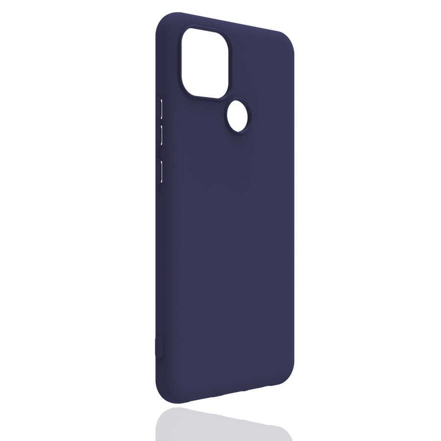 Oppo A15S Kılıf Kamera Korumalı Esnek Renkli Silikon Kapak (Biye) Lacivert